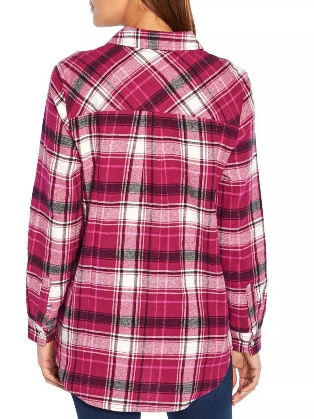 Gap- Dark Pink Plaid Soft Flannel Shirt Large - Picture 4 of 11